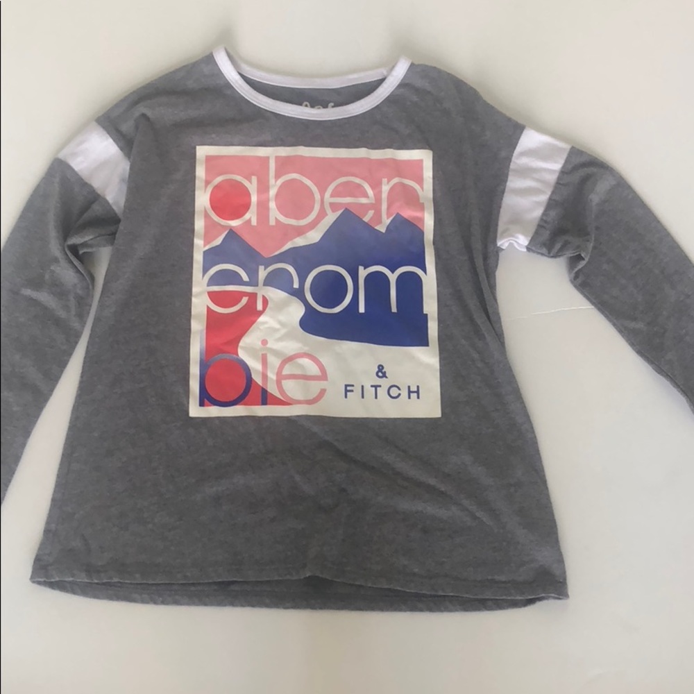 11/12 Abercrombie kids grey long sleeve shirt